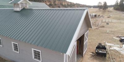 Panel-Loc Plus Metal Roofing Example on Agricultural Building Close Up