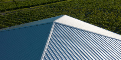 Panel-Loc Plus Metal Roofing on Vineyard Building, Commercial Application Close Up
